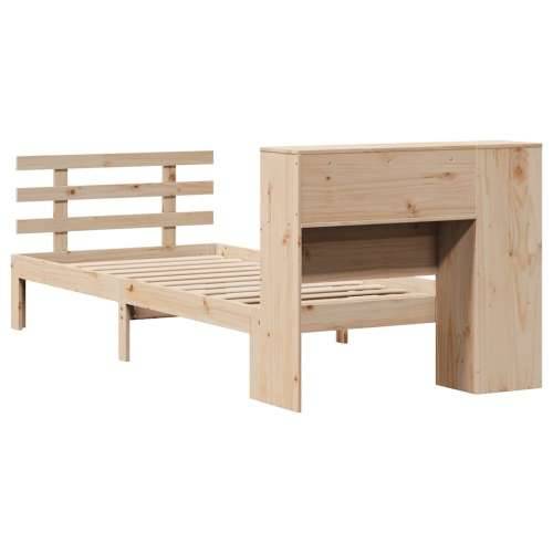 Krevet s regalom za knjige bez madraca 90x190 cm od borovine - Prirodna 90 x 190 cm Cijena