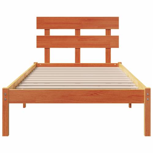 Krevet s uzglavljem vosak smeđa 100x200 cm masivna drvena borovina Cijena