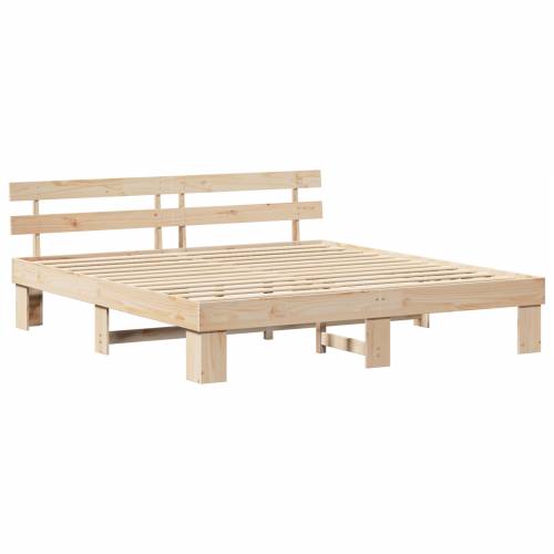 Krevetni okvir s uzglavljem 200x200 cm Masivna borovina Cijena