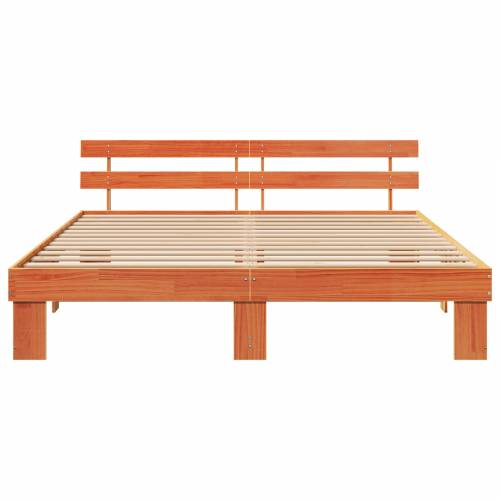 Smeđi okvir kreveta s uzglavljem 180x200 cm od čvrstog bora Cijena