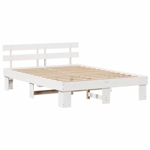 Krevetni okvir s uzglavljem Beli 160x200 cm Puni bor Cijena