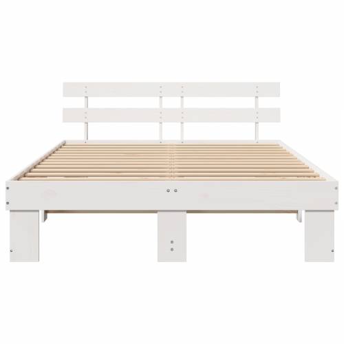 Krevetni okvir s uzglavljem Beli 160x200 cm Puni bor Cijena