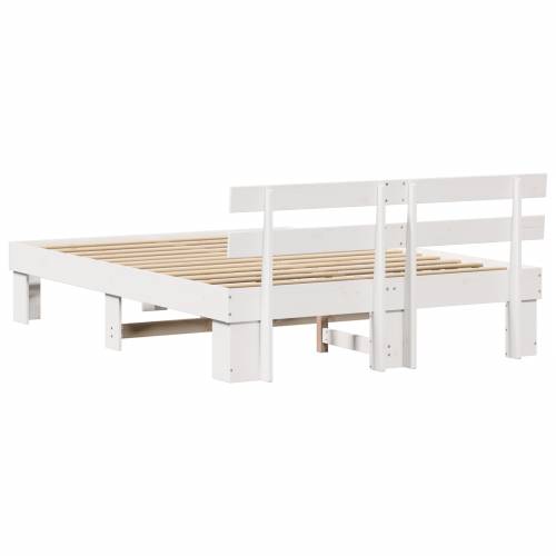 Krevetni okvir s uzglavljem Beli 160x200 cm Puni bor Cijena