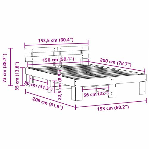 Krevet s uzglavljenjem vosak smeđi 150x200 cm Masivna borovina Cijena