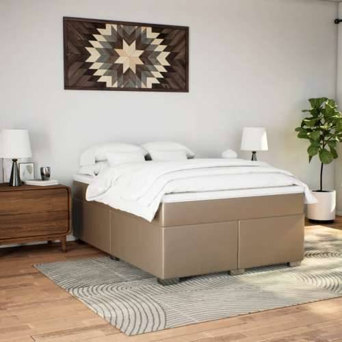 Krevet s oprugama i madrac cappuccino 160x200cm od umjetne kože - Boja cappuccina 160 x 200 cm Cijena