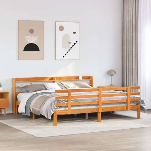 Okvir kreveta s uzglavljem voštano smeđi 180x200 cm od borovine - Voštano smeđa 180 x 200 cm Cijena
