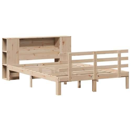 Krevet s regalom za knjige bez madraca 120x190 cm od borovine - Prirodna 120 x 190 cm Cijena