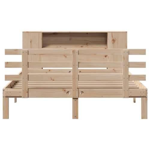 Krevet s regalom za knjige bez madraca 120x190 cm od borovine - Prirodna 120 x 190 cm Cijena