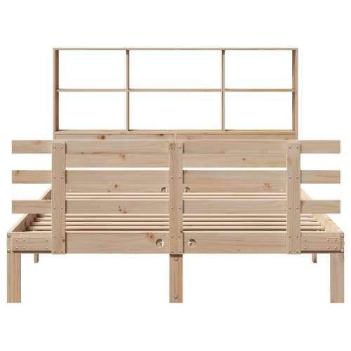 Krevet s regalom za knjige bez madraca 120x190 cm od borovine - Prirodna 120 x 190 cm Cijena