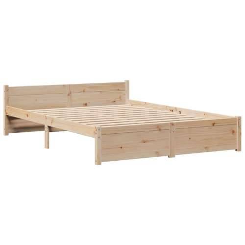 Krevet s regalom za knjige bez madraca 135x190 cm od borovine - Prirodna 135 x 190 cm Cijena