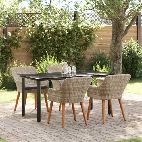 Blagovaonski set 5 pcs Svijetlo siva i crna 80 cm x 80 cm Cijena