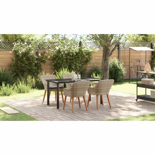 Blagovaonski set 5 pcs Svijetlo siva i crna 80 cm x 80 cm Cijena