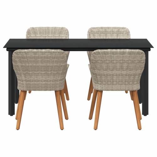 Blagovaonski set 5 pcs Svijetlo siva i crna 80 cm x 80 cm Cijena