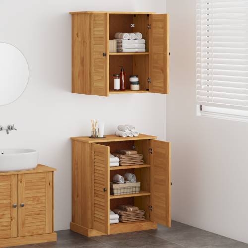 Set namještaja za kupaonicu 2 pcs Smeđa 67.5 x 34 x 80 cm Cijena