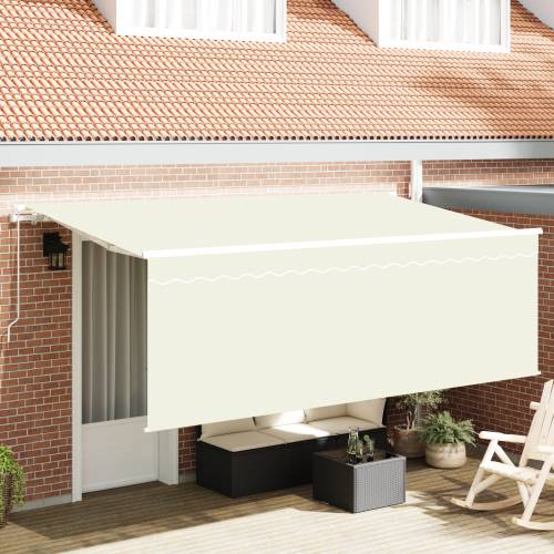Nadstrešnica s roletom Krema 350 x 200 x 120 cm Tkanina, Metal Cijena