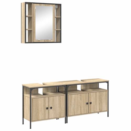 Set ormarića za kupaonicu 3 pcs sonoma hrast 80 x 30 x 60 cm Cijena