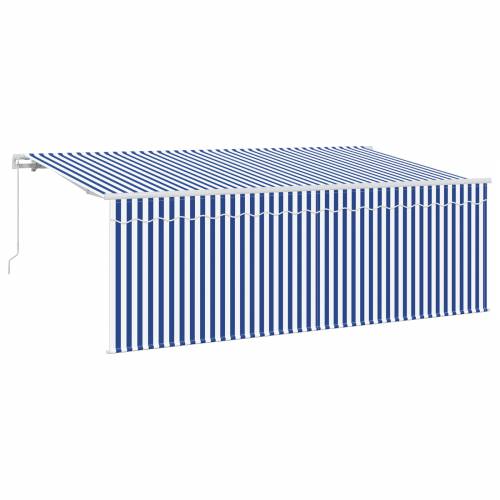 Skrovita tenda Plava i bijela 400 x 200 cm Cijena