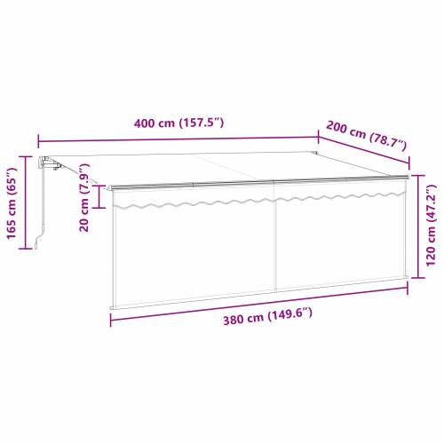 Skrovita tenda Plava i bijela 400 x 200 cm Cijena