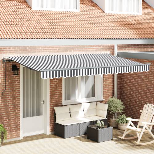 Skrovita tenda Antracit i bijelo 400x200 cm 400 x 200 cm Cijena