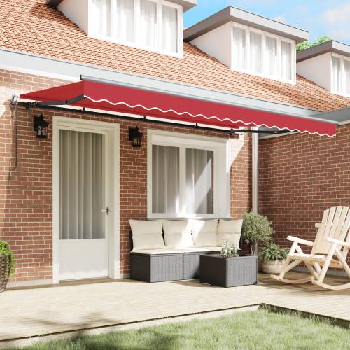 Skrovita tenda Crvena i Antracit 400x200 cm 400 x 200 cm Cijena