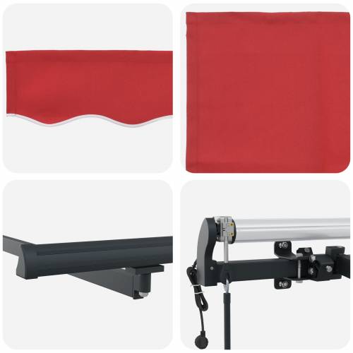 Skrovita tenda Crvena i Antracit 400x200 cm 400 x 200 cm Cijena