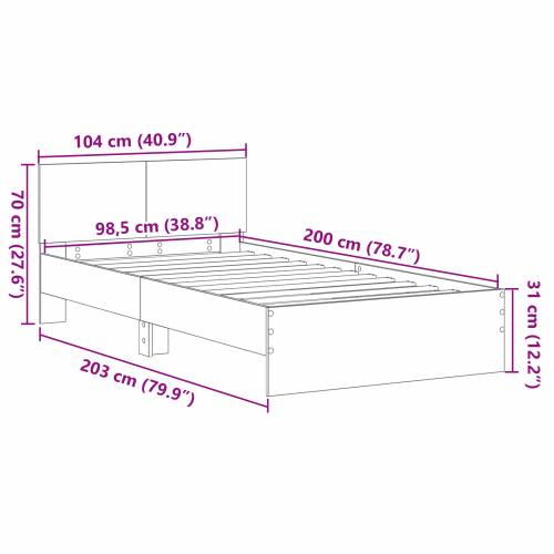Okvir kreveta s uzglavljem s uzglavljem Smeđa 100 x 200 cm Cijena