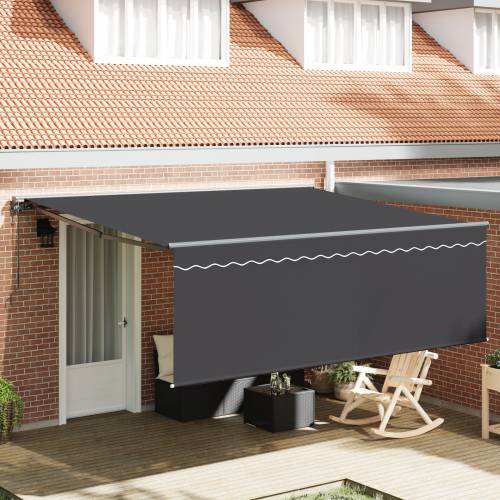 Skrovita tenda Siva 400 × 300 cm Aluminij, tkanina Cijena