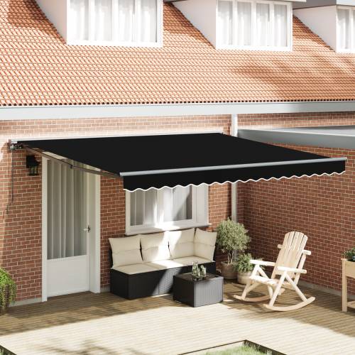 Skrovita tenda Crna 400x300 cm Aluminij i poliester Cijena