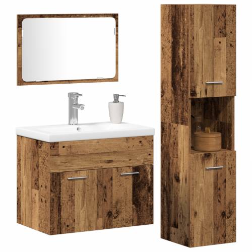 Setovi 3 pcs Staro drvo 30 x 30 x 130 cm Konstruirano drvo Cijena