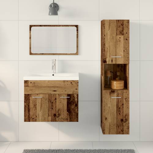 Setovi 3 pcs Staro drvo 30 x 30 x 130 cm Konstruirano drvo Cijena