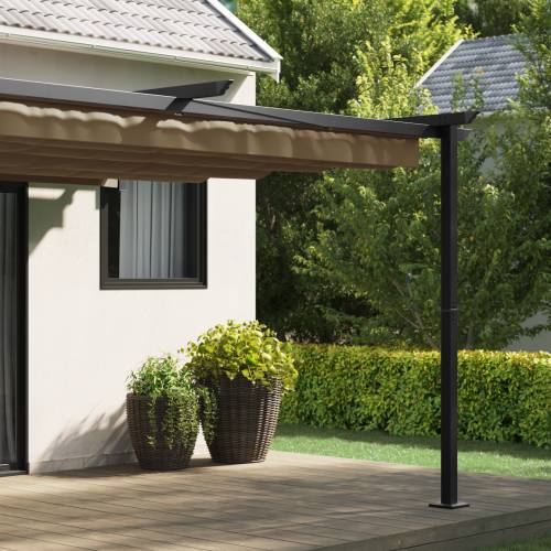 zidni gazebo Sivo-smeđa 3 x 4 m Čelik Cijena