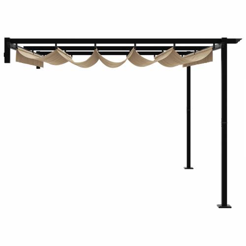 zidni gazebo Sivo-smeđa 3 x 4 m Čelik Cijena