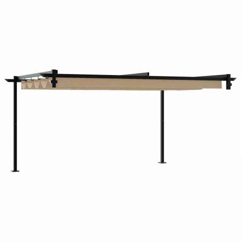 zidni gazebo Sivo-smeđa 3 x 4 m Čelik Cijena
