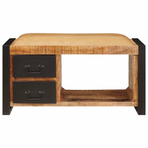 klupa za pohranu s platnom 80x35x40 cm solidno grubo drvo manga Cijena