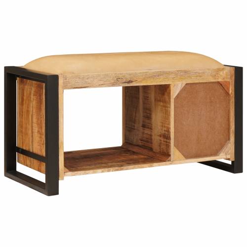 klupa za pohranu s platnom 80x35x40 cm solidno grubo drvo manga Cijena