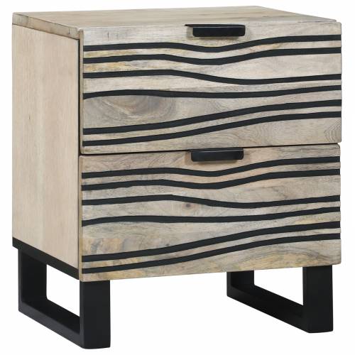 Noćni ormarići s ladicama Bijela i crna 40 x 33.5 x 46 cm Cijena
