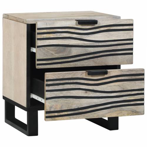 Noćni ormarići s ladicama Bijela i crna 40 x 33.5 x 46 cm Cijena