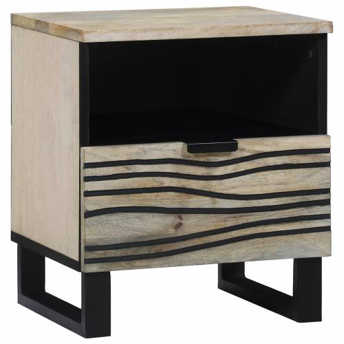 Noćni ormarići s ladicama 2 pcs Bijela i crna 40 x 33 x 46 cm Cijena