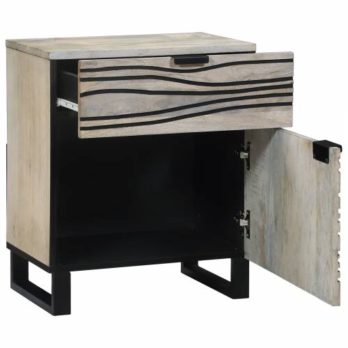Noćni ormarići s ladicama Bijela i crna 50 x 33 x 60 cm Cijena