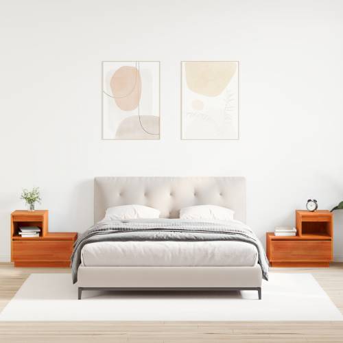 Noćni ormar s ladicama 2 pcs Voštano smeđa 60 x 34 x 51 cm Cijena