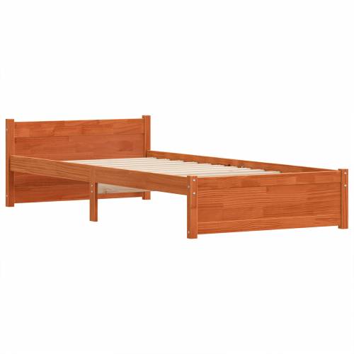 Krevetna konstrukcija s uzglavljem Voštano smeđa 100 x 200 cm Cijena