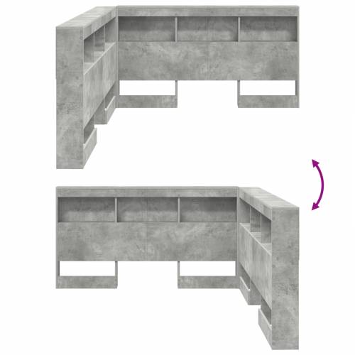 Skladišno uzglavlje s policom s uzglavljem s pohranom Beton siva 150 cm Melamin Cijena