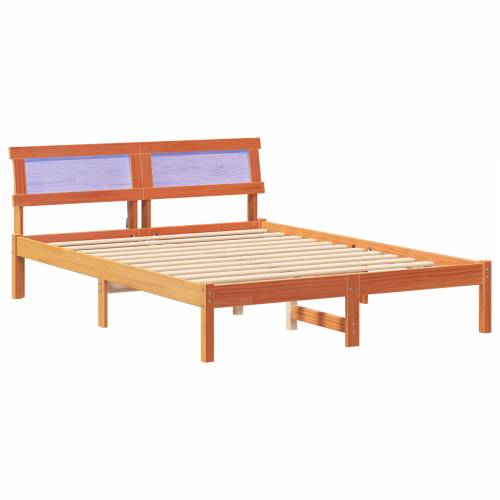 Krevetna konstrukcija S LED lampica s uzglavljem Voštano smeđa 135 x 190 cm Cijena