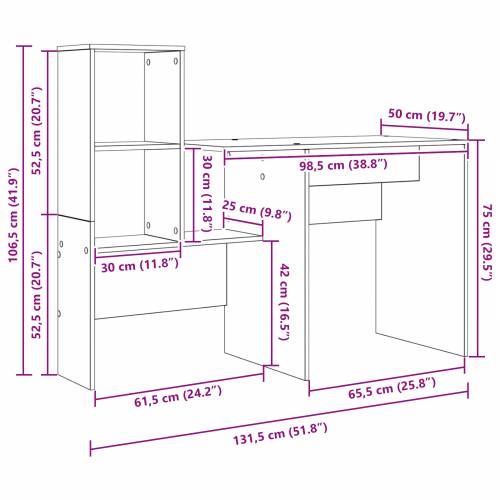 Stol Dimljeni hrast 131.5 x 50 x 106.5 cm Konstruirano drvo Cijena