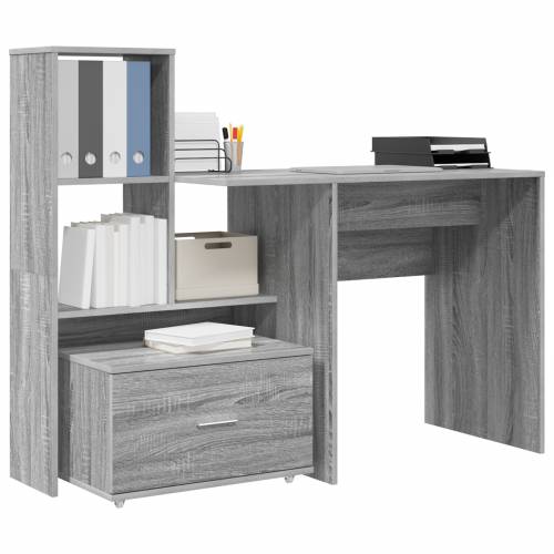 Stol Sivi hrast sonoma 131.5 x 50 x 106.5 cm Konstruirano drvo Cijena