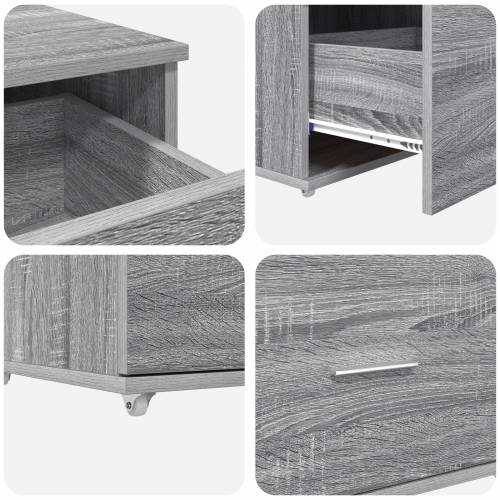 Stol Sivi hrast sonoma 131.5 x 50 x 106.5 cm Konstruirano drvo Cijena
