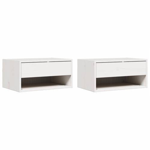 Noćni ormarić montiran na zid 2 pcs Bijelo 50 x 32.5 x 24 cm Cijena