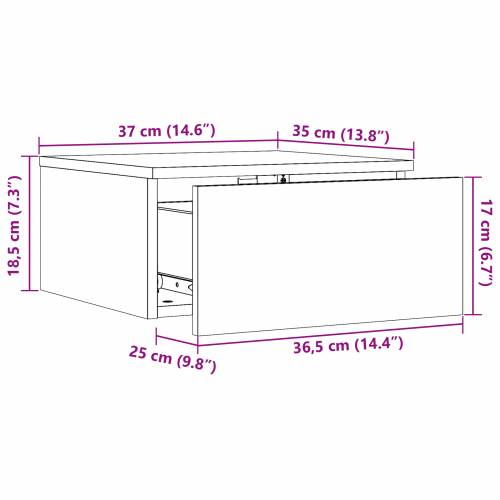 Noćni ormarić montiran na zid 2 pcs Smeđa 37 x 35 x 18.5 cm Cijena