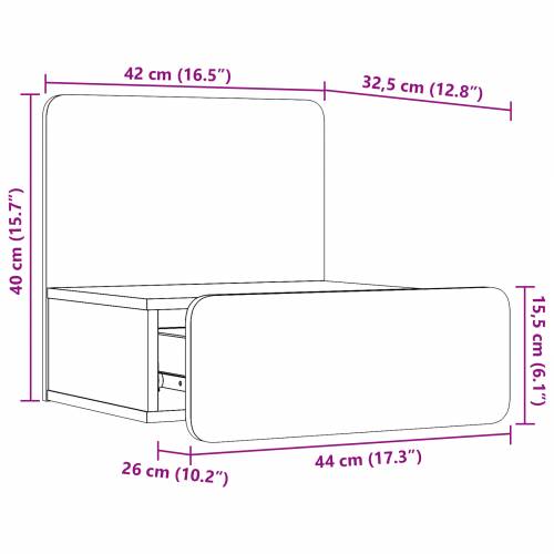 Noćni ormarić montiran na zid 2 pcs Smeđa 44 x 32.5 x 40 cm Cijena