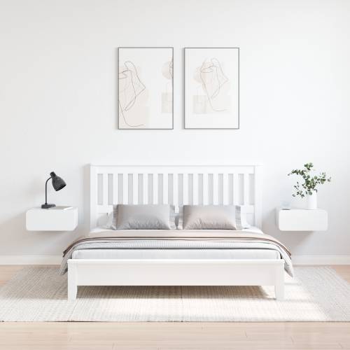 Noćni ormarić montiran na zid 2 pcs Bijelo 39 x 34 x 16.5 cm Cijena